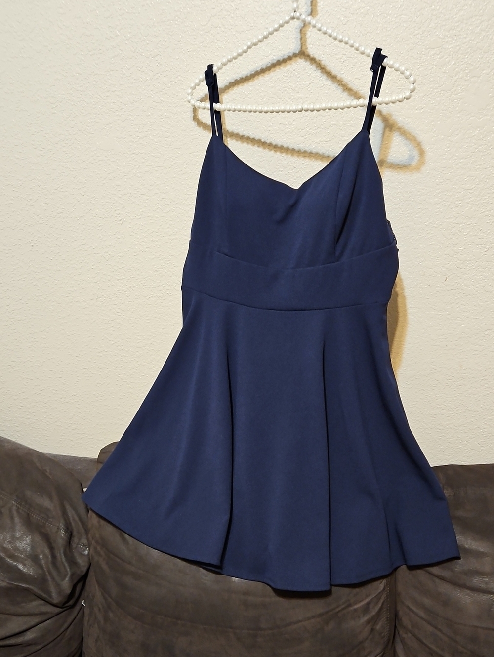 City Studio Navy Blue Spaghetti Strap Mini Dress